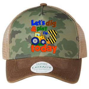 Let's Dig And Play I'm 3 Three Today 3rd Birthday Party Excavator Legacy Tie Dye Trucker Hat