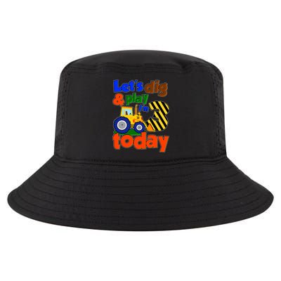 Let's Dig And Play I'm 3 Three Today 3rd Birthday Party Excavator Cool Comfort Performance Bucket Hat