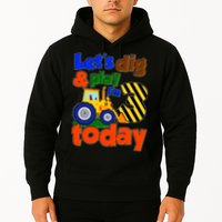 Let's Dig And Play I'm 3 Three Today 3rd Birthday Party Excavator Hoodie