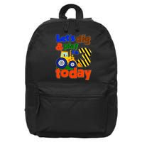 Let's Dig And Play I'm 3 Three Today 3rd Birthday Party Excavator 16 in Basic Backpack