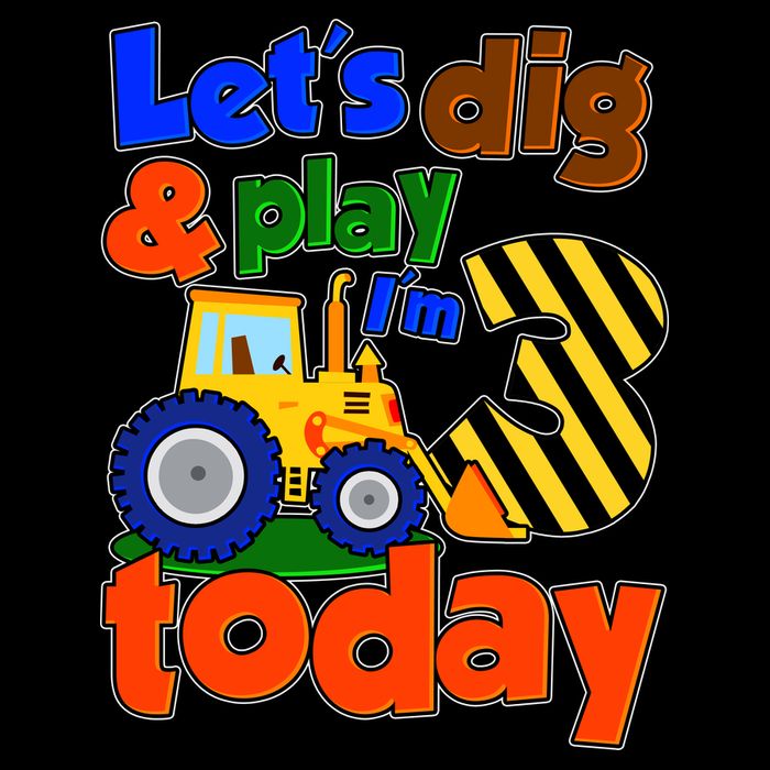Let's Dig And Play I'm 3 Three Today 3rd Birthday Party Excavator 16 in Basic Backpack