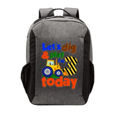 Let's Dig And Play I'm 3 Three Today 3rd Birthday Party Excavator Vector Backpack