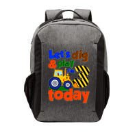 Let's Dig And Play I'm 3 Three Today 3rd Birthday Party Excavator Vector Backpack