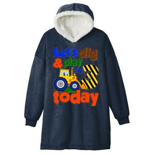 Let's Dig And Play I'm 3 Three Today 3rd Birthday Party Excavator Hooded Wearable Blanket