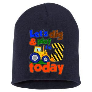 Let's Dig And Play I'm 3 Three Today 3rd Birthday Party Excavator Short Acrylic Beanie