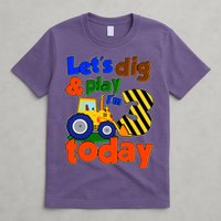 Let's Dig And Play I'm 3 Three Today 3rd Birthday Party Excavator T-Shirt