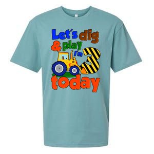 Let's Dig And Play I'm 3 Three Today 3rd Birthday Party Excavator Sueded Cloud Jersey T-Shirt