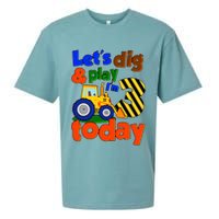 Let's Dig And Play I'm 3 Three Today 3rd Birthday Party Excavator Sueded Cloud Jersey T-Shirt