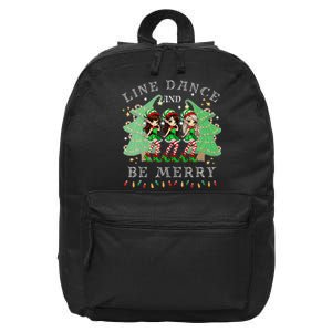 Line Dance And Be Merry Christmas Elf Dancing Holiday Season 16 in Basic Backpack