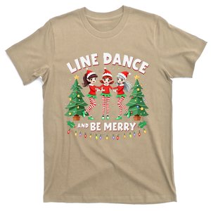 Line Dance And Be Merry Xmas Cute Elf Dancers Graphic T-Shirt