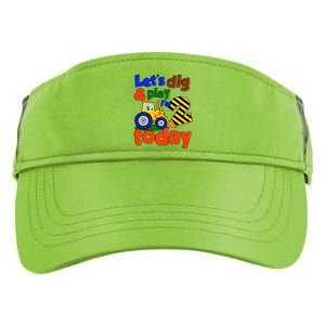 Let's Dig And Play I'm 2 Two Today 2nd Birthday Party Excavator Adult Drive Performance Visor