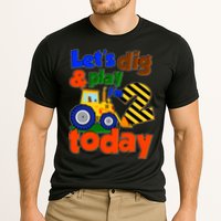 Let's Dig And Play I'm 2 Two Today 2nd Birthday Party Excavator Performance Shirt