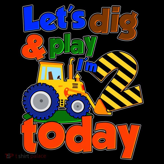 Let's Dig And Play I'm 2 Two Today 2nd Birthday Party Excavator City Backpack