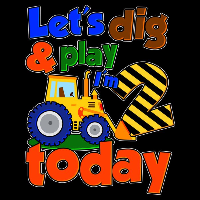 Let's Dig And Play I'm 2 Two Today 2nd Birthday Party Excavator Impact Tech Backpack