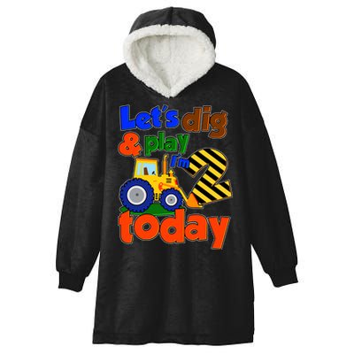 Let's Dig And Play I'm 2 Two Today 2nd Birthday Party Excavator Hooded Wearable Blanket