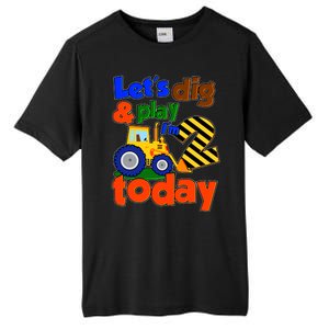 Let's Dig And Play I'm 2 Two Today 2nd Birthday Party Excavator Tall Fusion ChromaSoft Performance T-Shirt