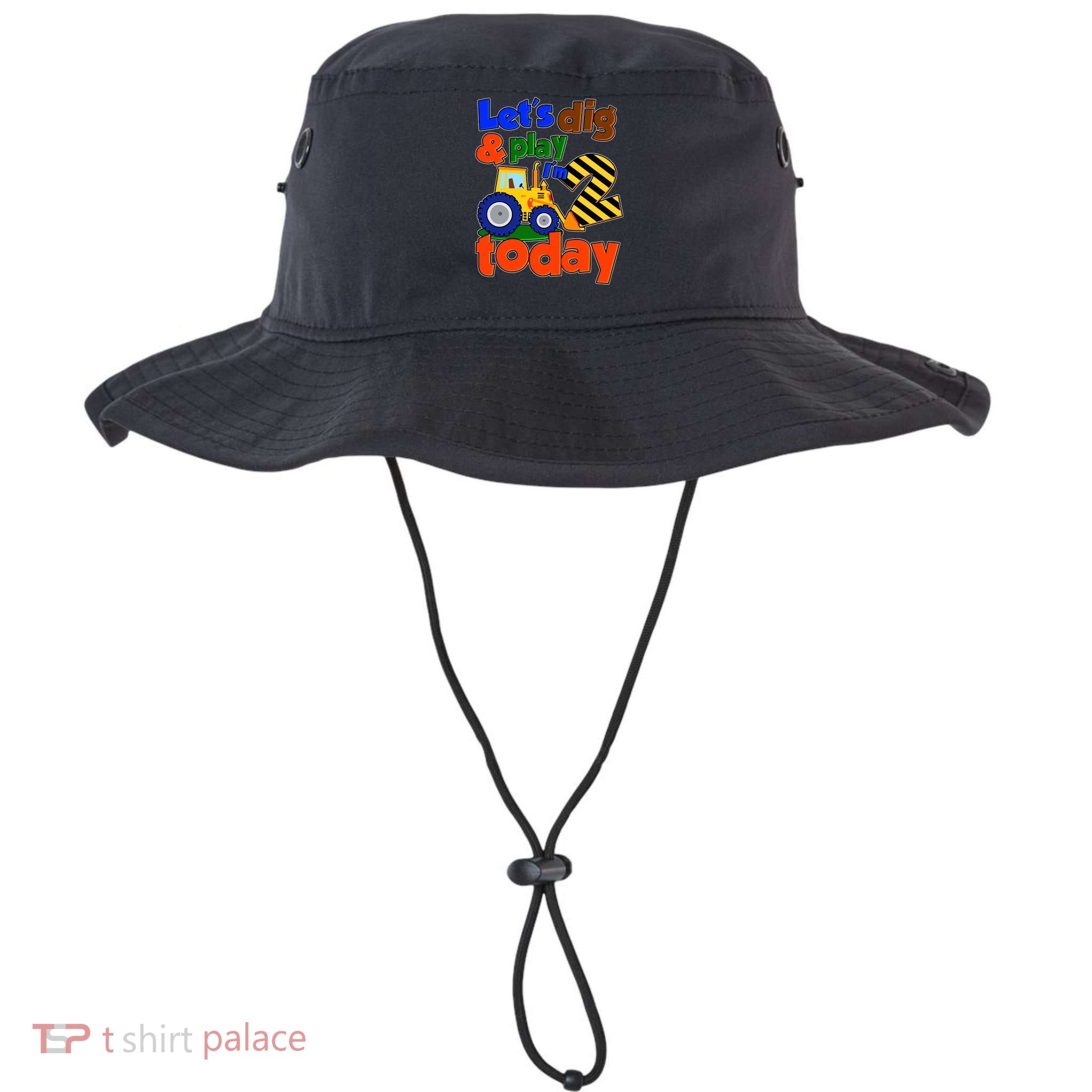 Let's Dig And Play I'm 2 Two Today 2nd Birthday Party Excavator Bucket Hat