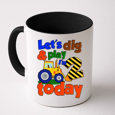 Let's Dig And Play I'm 2 Two Today 2nd Birthday Party Excavator Mug