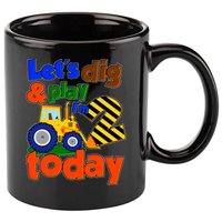 Let's Dig And Play I'm 2 Two Today 2nd Birthday Party Excavator 11oz C Handle Ceramic Mug