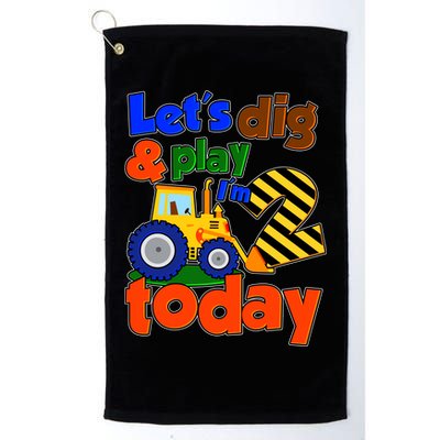 Let's Dig And Play I'm 2 Two Today 2nd Birthday Party Excavator Golf Towel