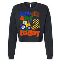 Let's Dig And Play I'm 2 Two Today 2nd Birthday Party Excavator Cropped Pullover Crew