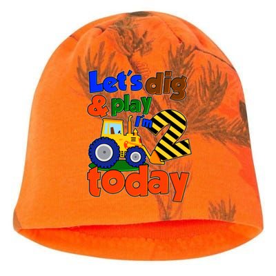 Let's Dig And Play I'm 2 Two Today 2nd Birthday Party Excavator Kati - Camo Knit Beanie