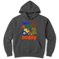 Let's Dig And Play I'm 2 Two Today 2nd Birthday Party Excavator Hoodie