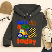 Let's Dig And Play I'm 2 Two Today 2nd Birthday Party Excavator Hoodie