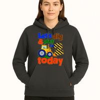 Let's Dig And Play I'm 2 Two Today 2nd Birthday Party Excavator Hoodie