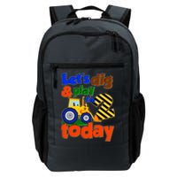 Let's Dig And Play I'm 2 Two Today 2nd Birthday Party Excavator Backpack