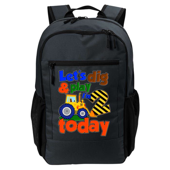 Let's Dig And Play I'm 2 Two Today 2nd Birthday Party Excavator Backpack