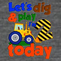 Let's Dig And Play I'm 2 Two Today 2nd Birthday Party Excavator Backpack