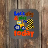 Let's Dig And Play I'm 2 Two Today 2nd Birthday Party Excavator Coaster