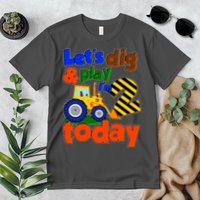 Let's Dig And Play I'm 2 Two Today 2nd Birthday Party Excavator Premium T-Shirt