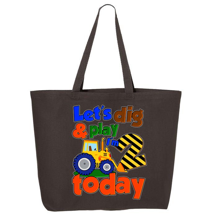 Let's Dig And Play I'm 2 Two Today 2nd Birthday Party Excavator 25L Jumbo Tote