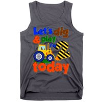 Let's Dig And Play I'm 2 Two Today 2nd Birthday Party Excavator Tank Top