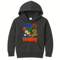 Let's Dig And Play I'm 2 Two Today 2nd Birthday Party Excavator Kids Hoodie