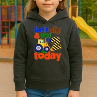 Let's Dig And Play I'm 2 Two Today 2nd Birthday Party Excavator Kids Hoodie