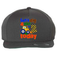 Let's Dig And Play I'm 2 Two Today 2nd Birthday Party Excavator Wool Snapback Cap