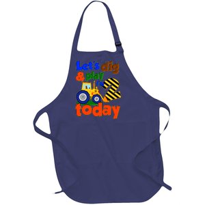 Let's Dig And Play I'm 2 Two Today 2nd Birthday Party Excavator Full-Length Apron With Pockets