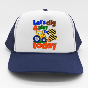 Let's Dig And Play I'm 2 Two Today 2nd Birthday Party Excavator Trucker Hat