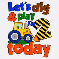 Let's Dig And Play I'm 2 Two Today 2nd Birthday Party Excavator Garment-Dyed Sweatshirt