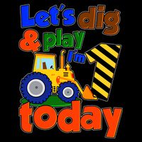 Let's Dig And Play I'm 1 One Today 1st Birthday Party Excavator Impact Tech Backpack