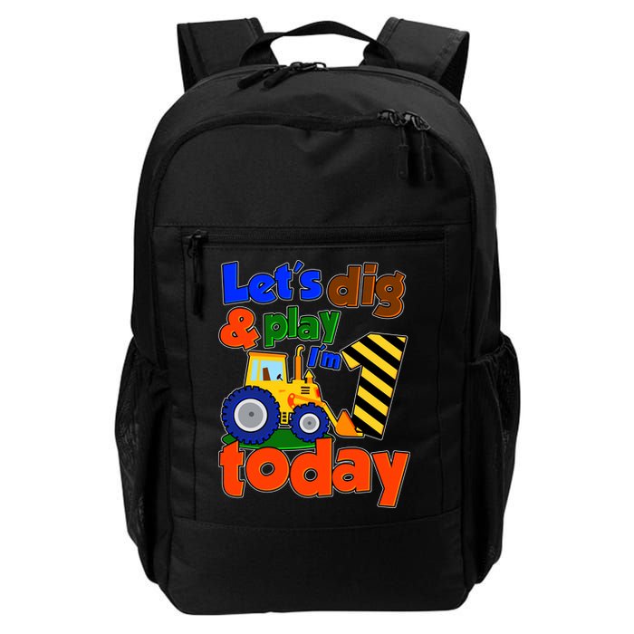 Let's Dig And Play I'm 1 One Today 1st Birthday Party Excavator Backpack