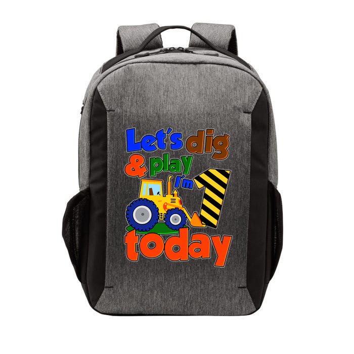 Let's Dig And Play I'm 1 One Today 1st Birthday Party Excavator Vector Backpack