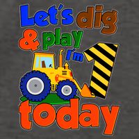 Let's Dig And Play I'm 1 One Today 1st Birthday Party Excavator Vector Backpack