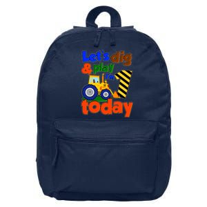 Let's Dig And Play I'm 1 One Today 1st Birthday Party Excavator 16 in Basic Backpack