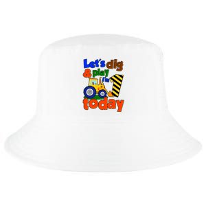 Let's Dig And Play I'm 1 One Today 1st Birthday Party Excavator Cool Comfort Performance Bucket Hat