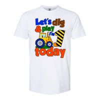 Let's Dig And Play I'm 1 One Today 1st Birthday Party Excavator Softstyle CVC T-Shirt