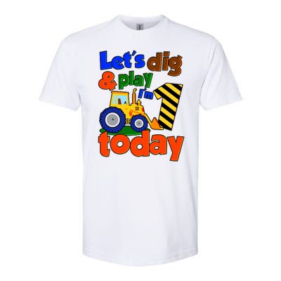 Let's Dig And Play I'm 1 One Today 1st Birthday Party Excavator Softstyle® CVC T-Shirt